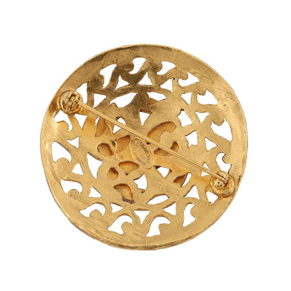 CHANEL CC Logo Brooch Gold Gold Plated