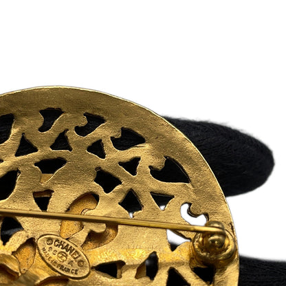 CHANEL CC Logo Brooch Gold Gold Plated