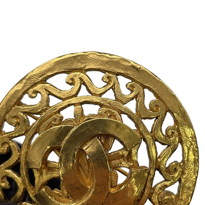 CHANEL CC Logo Brooch Gold Gold Plated
