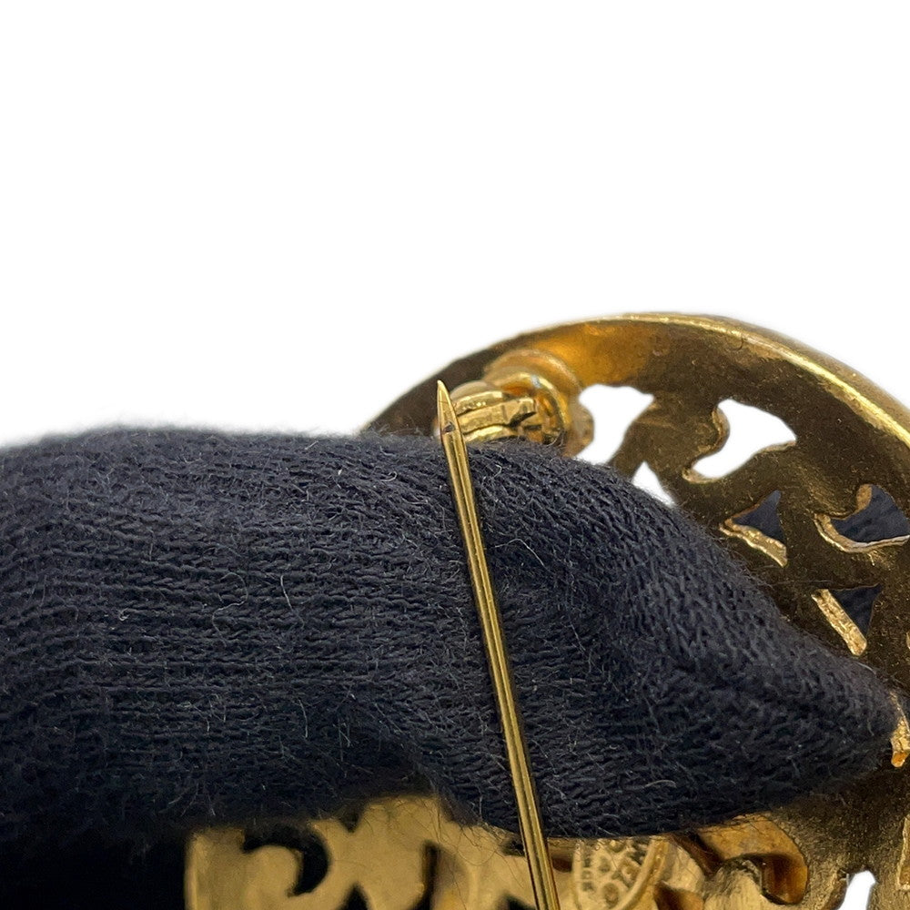 CHANEL CC Logo Brooch Gold Gold Plated