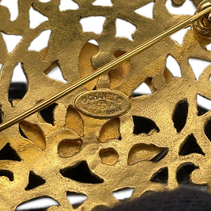 CHANEL CC Logo Brooch Gold Gold Plated
