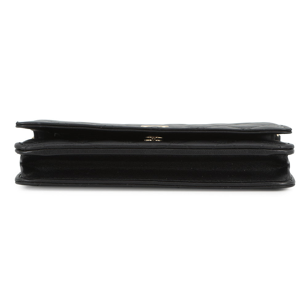 CHANEL Pearl Chain Wallet BlackAP2579 Lambskin