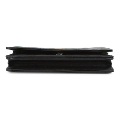 CHANEL Pearl Chain Wallet BlackAP2579 Lambskin