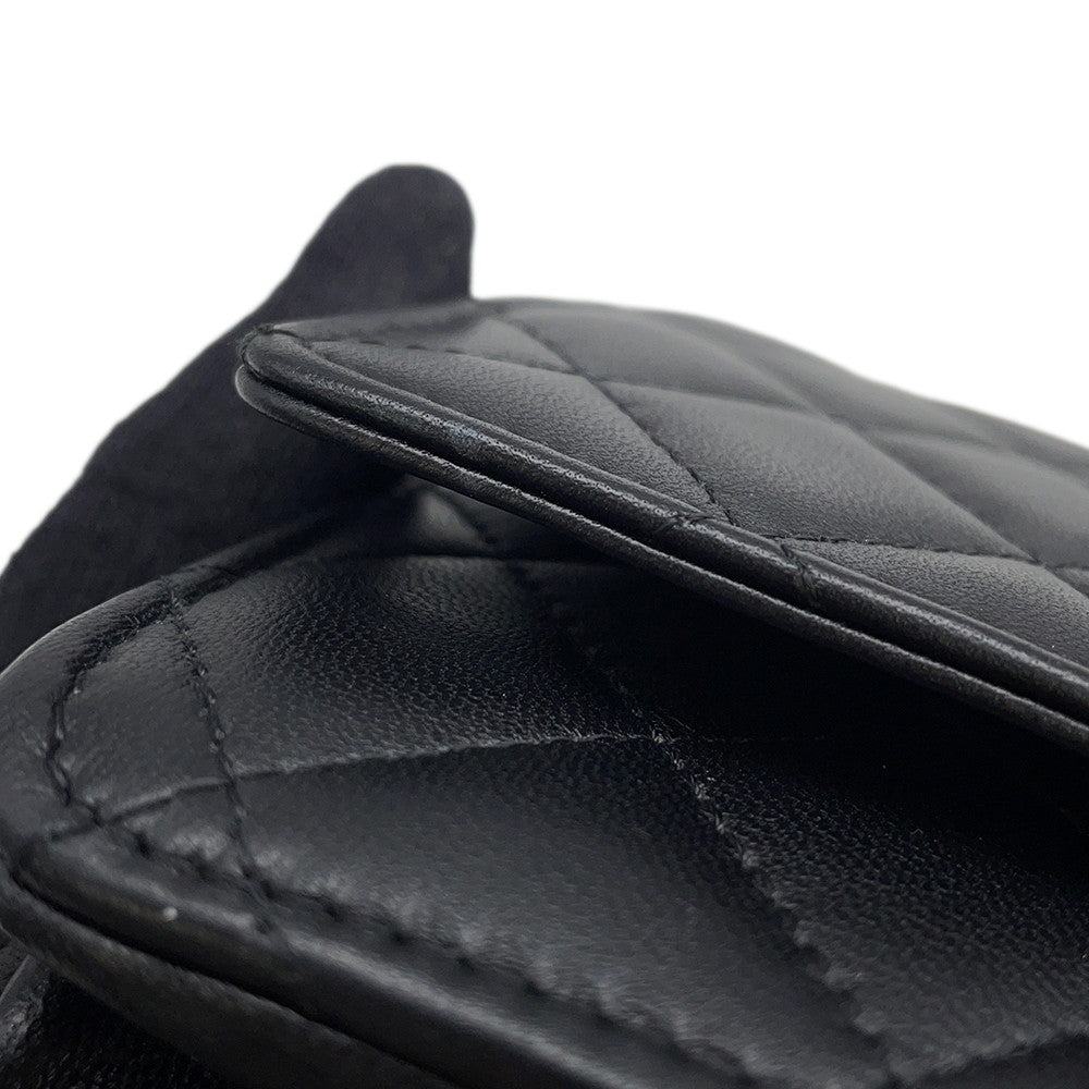 CHANEL Pearl Chain Wallet BlackAP2579 Lambskin