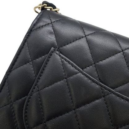 CHANEL Pearl Chain Wallet BlackAP2579 Lambskin