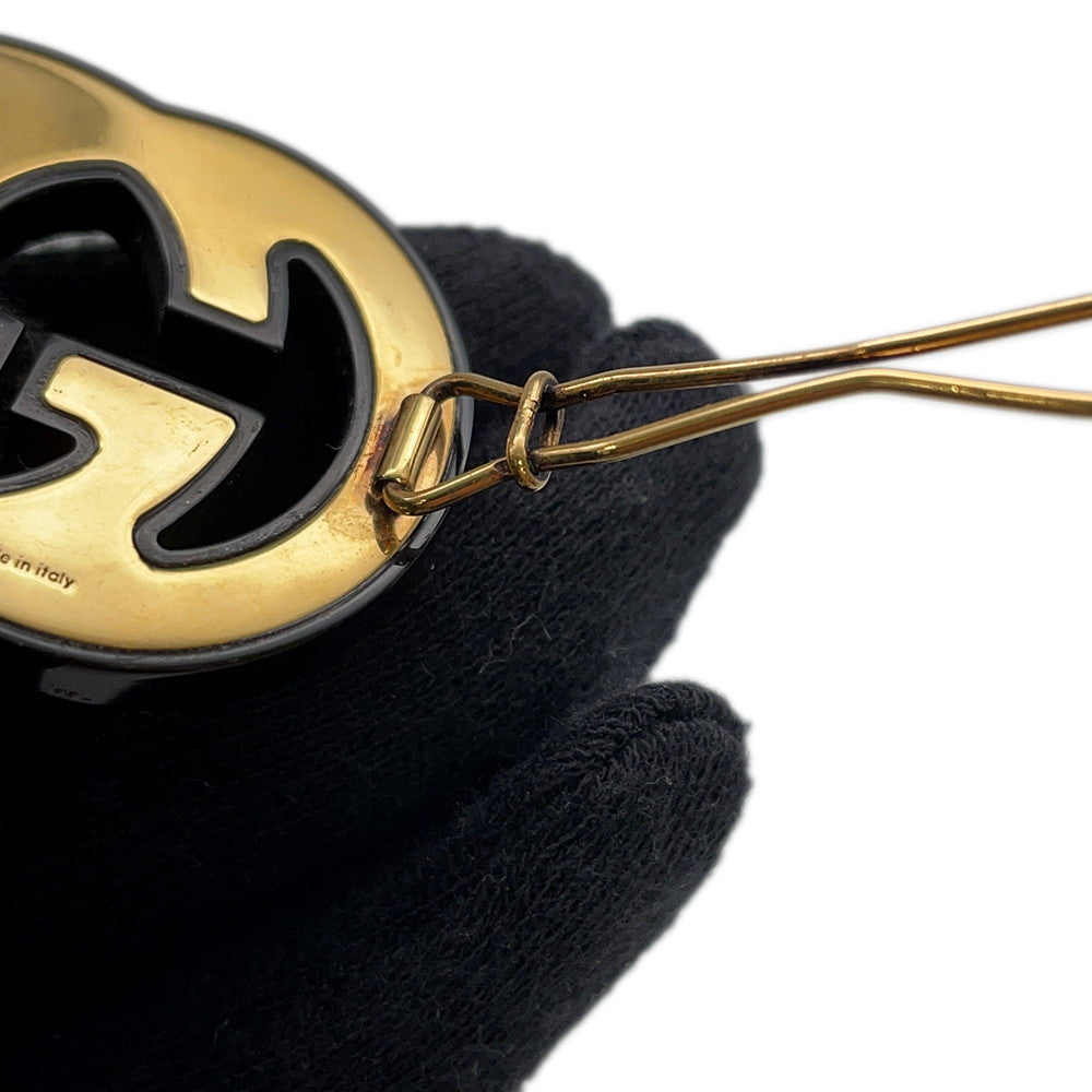 GUCCI logo hair clip Black627917 Plastic Rhinestone
