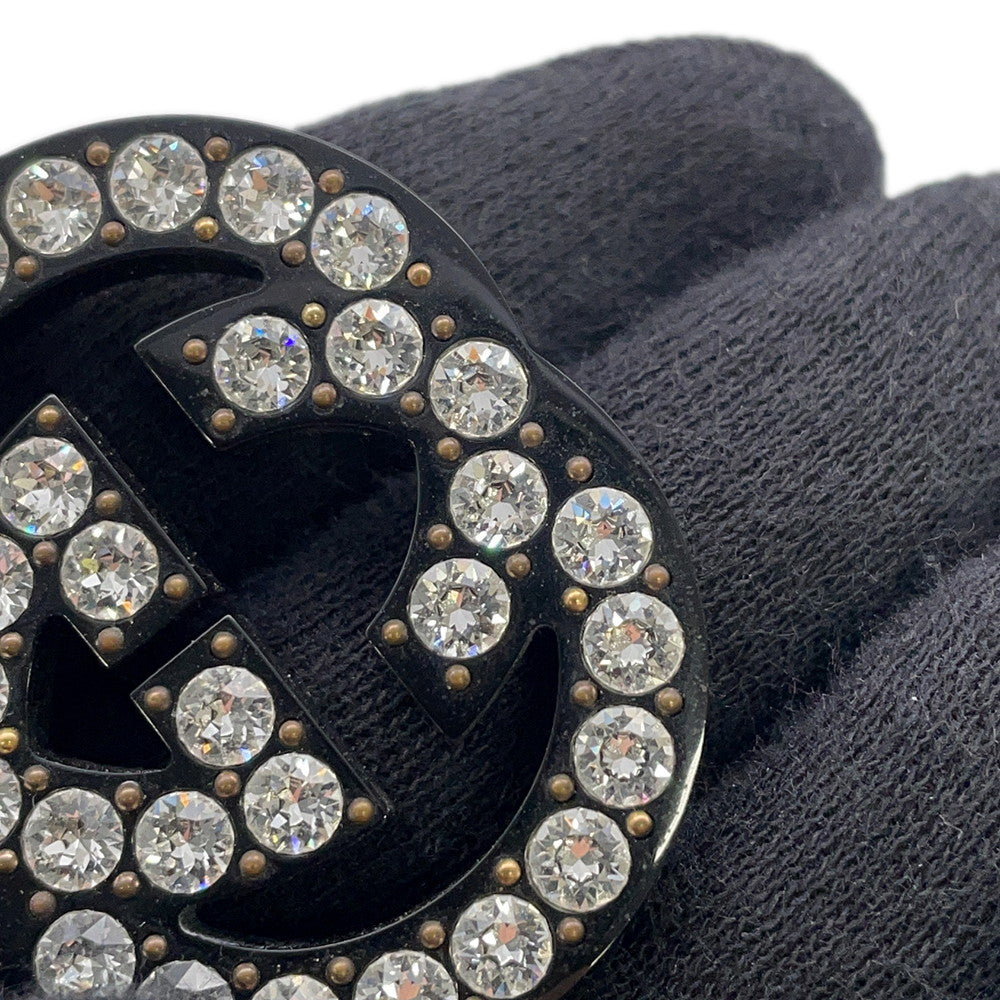 GUCCI logo hair clip Black627917 Plastic Rhinestone