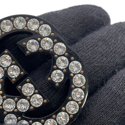 GUCCI logo hair clip Black627917 Plastic Rhinestone