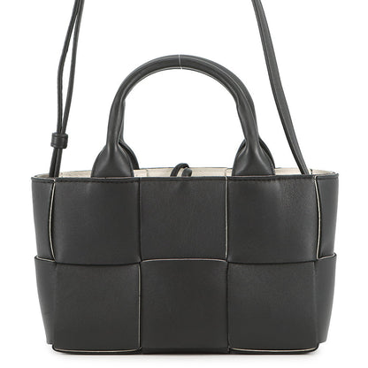 Bottega Veneta Maxi INTRECCIATO Candy Alco Tote Black/White729029 Leather