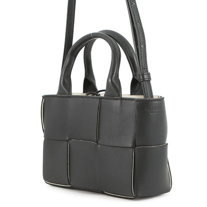 Bottega Veneta Maxi INTRECCIATO Candy Alco Tote Black/White729029 Leather
