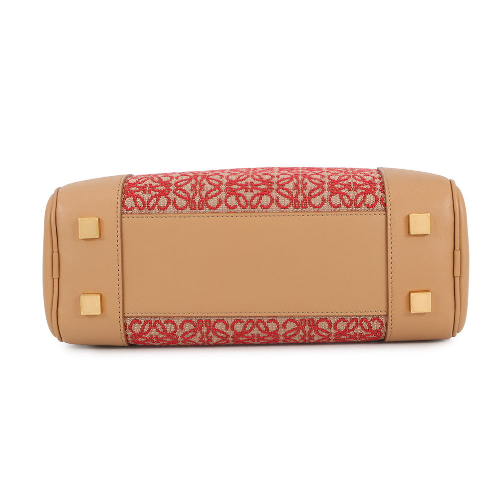 LOEWE Amazona Anagram Warm Desert/RedA039N07X03 Calf Leather Canvas Size 23