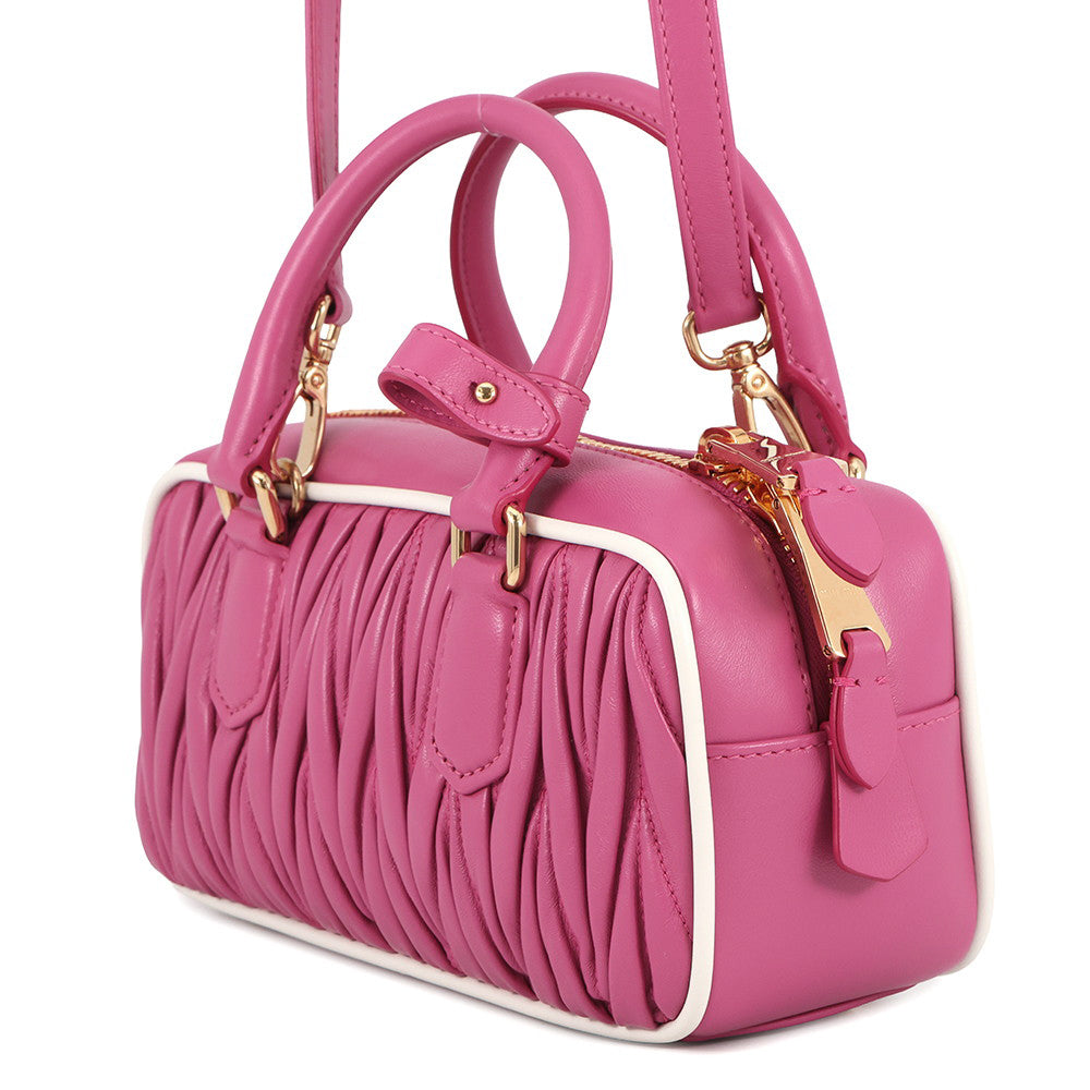 MIUMIU Arcadi Matelasse 2-way Bag Pink5BB142 Leather