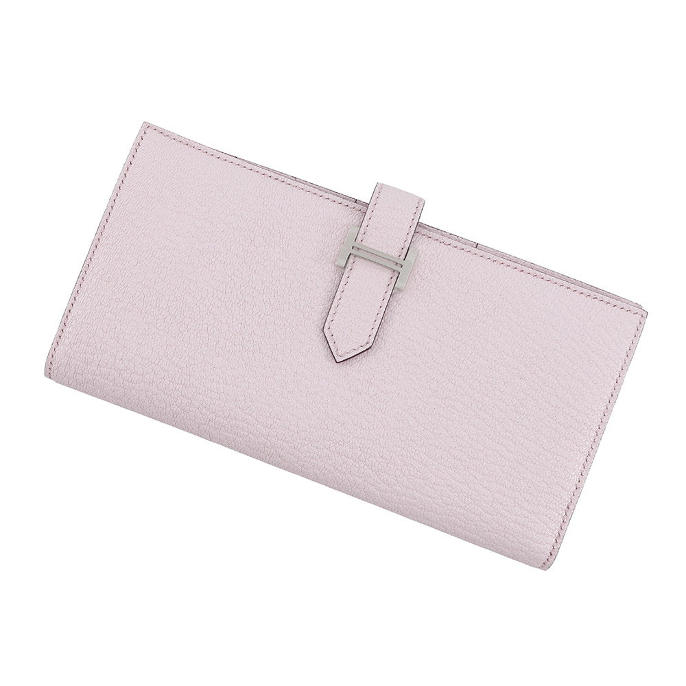 HERMES Beansufla mauve pail Chevre Myzore Goatskin