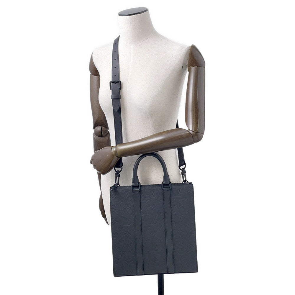 LOUIS VUITTON Sac Plat BlackM59960 Monogram・Taurillon