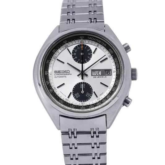 SEIKO Chronograph Baby Panda W42mm Stainless Steel Silver Dial6138-8001