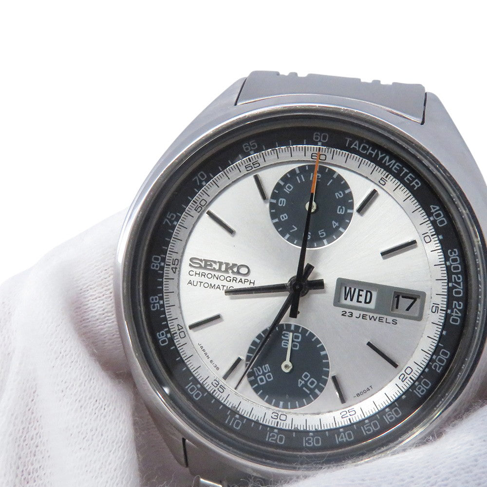 SEIKO Chronograph Baby Panda W42mm Stainless Steel Silver Dial6138-8001