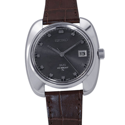 SEIKO King Seiko Hi-Beat W37mm Stainless Steel Leather Gray Dial4502-8000