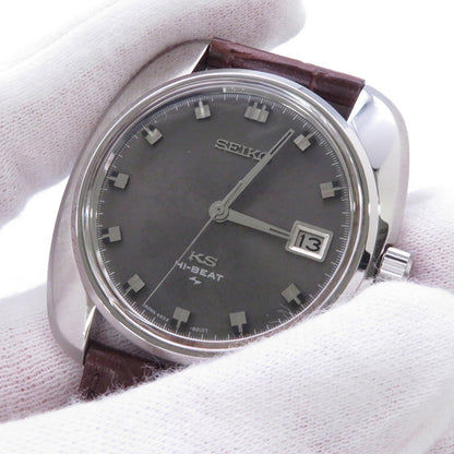 SEIKO King Seiko Hi-Beat W37mm Stainless Steel Leather Gray Dial4502-8000