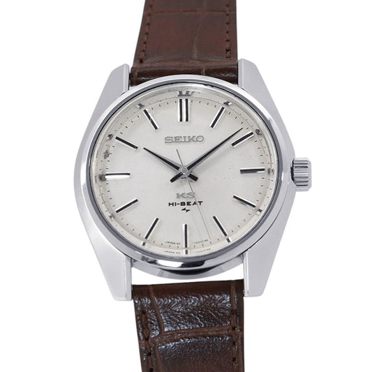 SEIKO King Seiko Hi-Beat W36mm Stainless Steel Leather Silver Dial45-7000