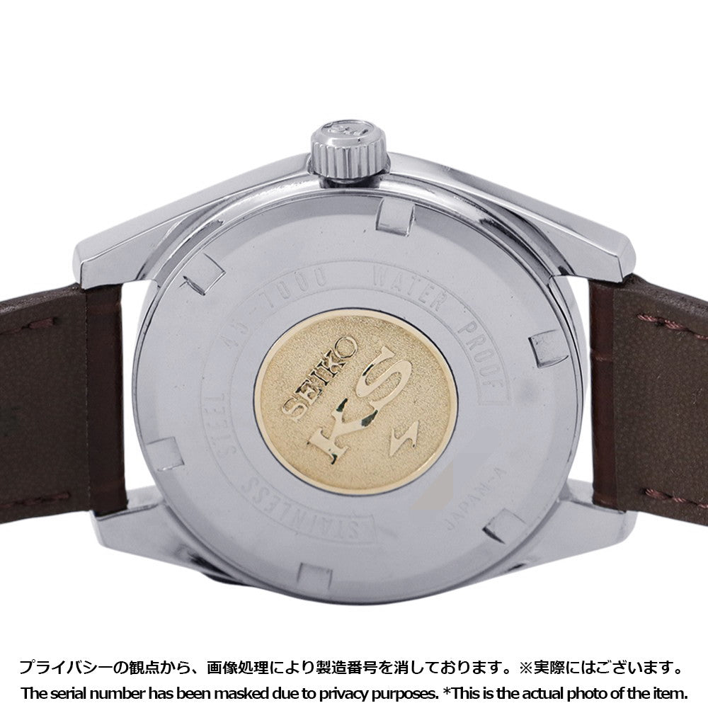 SEIKO King Seiko Hi-Beat W36mm Stainless Steel Leather Silver Dial45-7000
