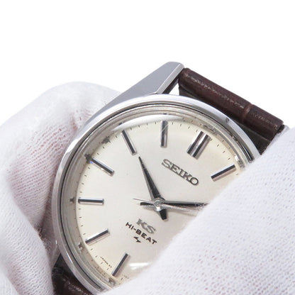 SEIKO King Seiko Hi-Beat W36mm Stainless Steel Leather Silver Dial45-7000