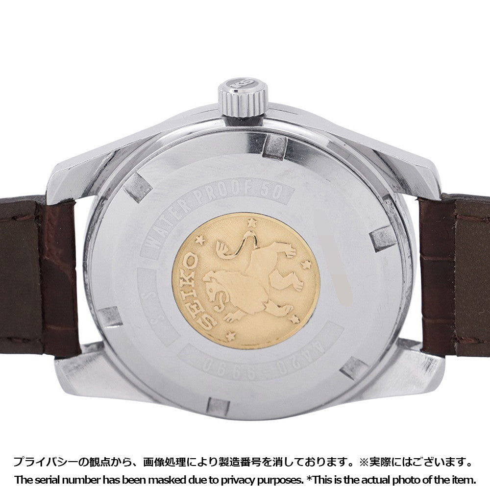 SEIKO King Seiko Chronometer W36mm Stainless Steel Leather Silver Dial4420-9990