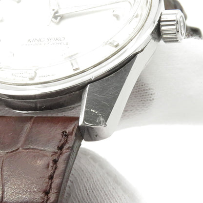 SEIKO King Seiko Chronometer W36mm Stainless Steel Leather Silver Dial4420-9990