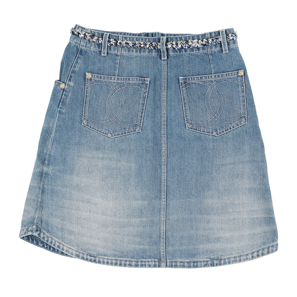 CHANEL DenimSkirt Size 36 BlueP79895 Denim