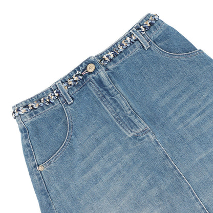 CHANEL DenimSkirt Size 36 BlueP79895 Denim