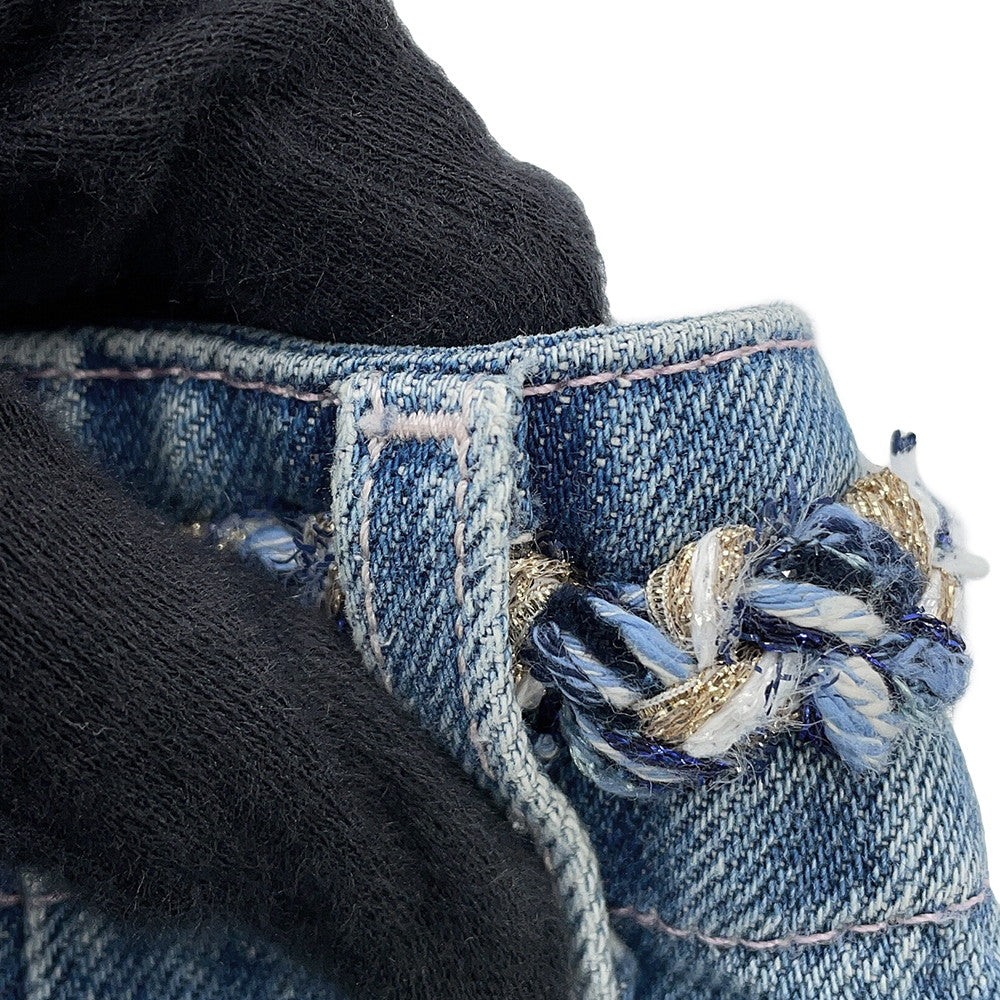 CHANEL DenimSkirt Size 36 BlueP79895 Denim