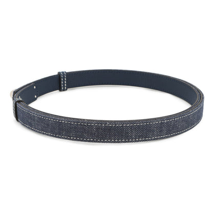 HERMES Belt Kelly Jean Blue Indigo/White/Blue Navy Denim Epsom Size 18