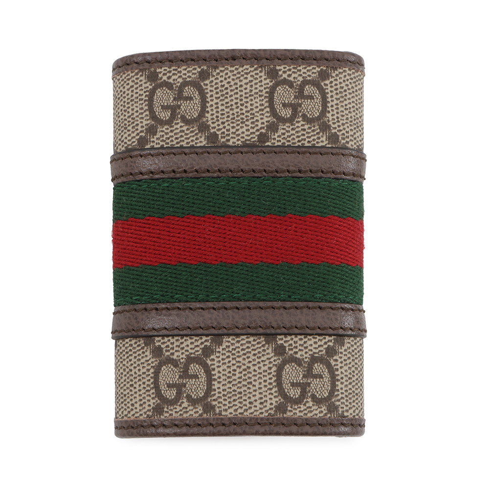 GUCCI GG Supreme 6-Key Case Beige/Brown603732 PVC Canvas Leather