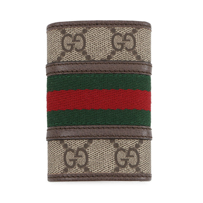 GUCCI GG Supreme 6-Key Case Beige/Brown603732 PVC Canvas Leather