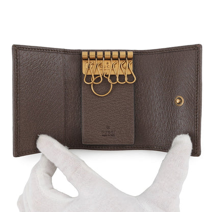 GUCCI GG Supreme 6-Key Case Beige/Brown603732 PVC Canvas Leather