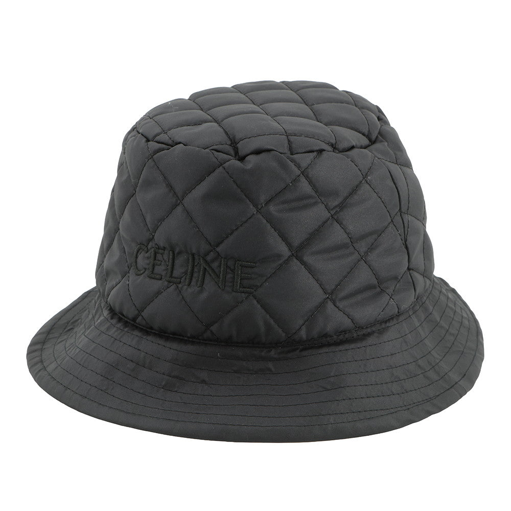 CELINE Quilted Baguette Hat Size S Black/Orange2AUB0495M Nylon