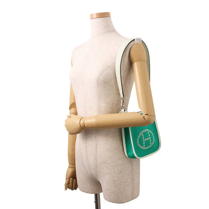 HERMES Neo Evelyne Menthe/Blue Azteque/Vert Fizz Toile Officier Swift Leather Size TPM
