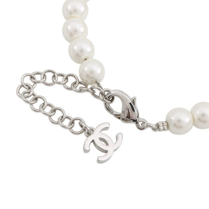 CHANEL CC Logo Bracelet SilverABF724 Metal Rhinestone Faux Pearl