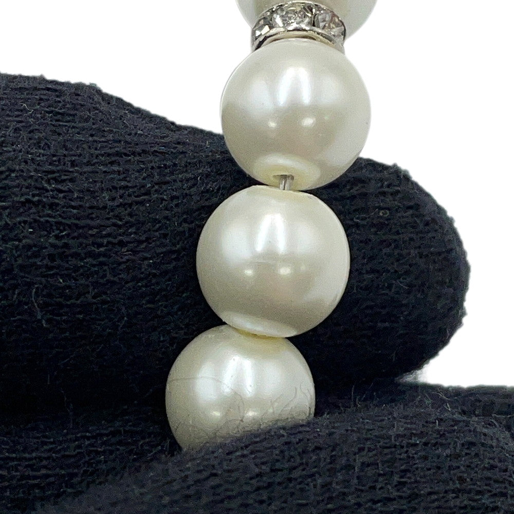 CHANEL CC Logo Bracelet SilverABF724 Metal Rhinestone Faux Pearl