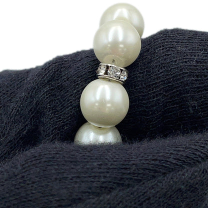 CHANEL CC Logo Bracelet SilverABF724 Metal Rhinestone Faux Pearl