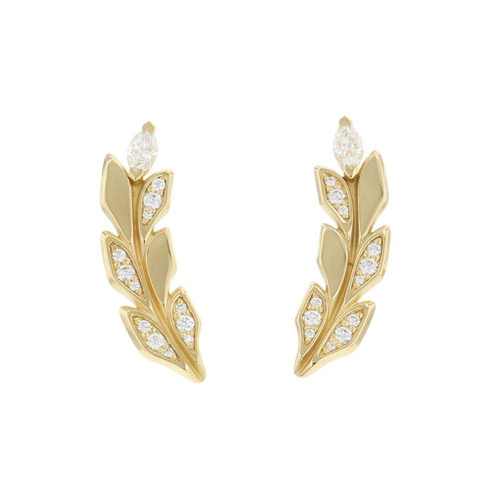 TIFFANY&Co. Victoria Vine Climber Earrings 18K Yellow Gold