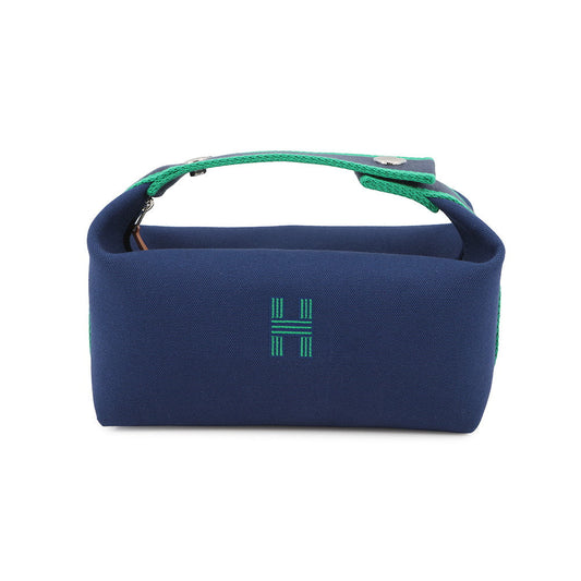 HERMES Brid a Black Marine Canvas Size PM