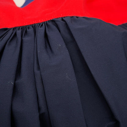 LOUIS VUITTON Game On Asymmetrical Baby Doll Dress Size S Red/Navy/Multicolor Cotton Nylon Polyurethane