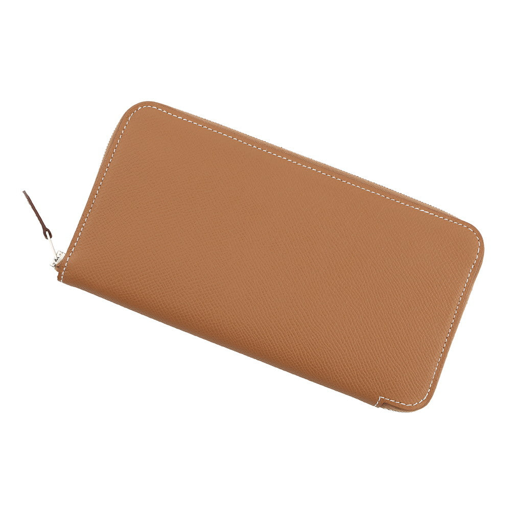 HERMES Azap Long silk in Gold Epsom