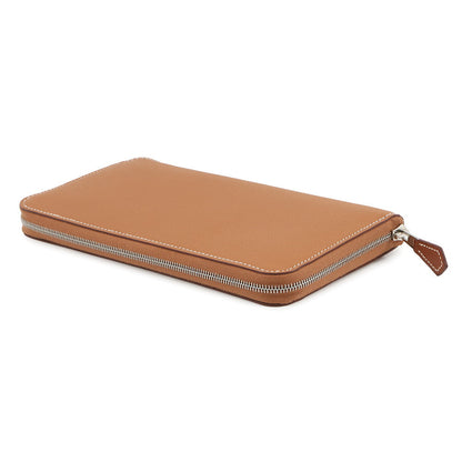 HERMES Azap Long silk in Gold Epsom