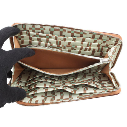 HERMES Azap Long silk in Gold Epsom