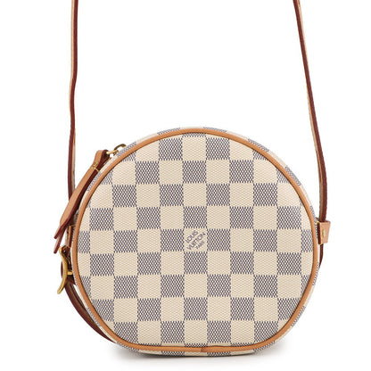 LOUIS VUITTON Boite Chapeau Souple BeigeN40333 Damier Azur Size PM