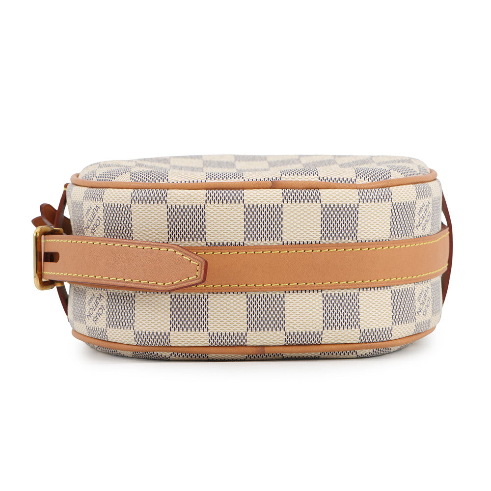 LOUIS VUITTON Boite Chapeau Souple BeigeN40333 Damier Azur Size PM