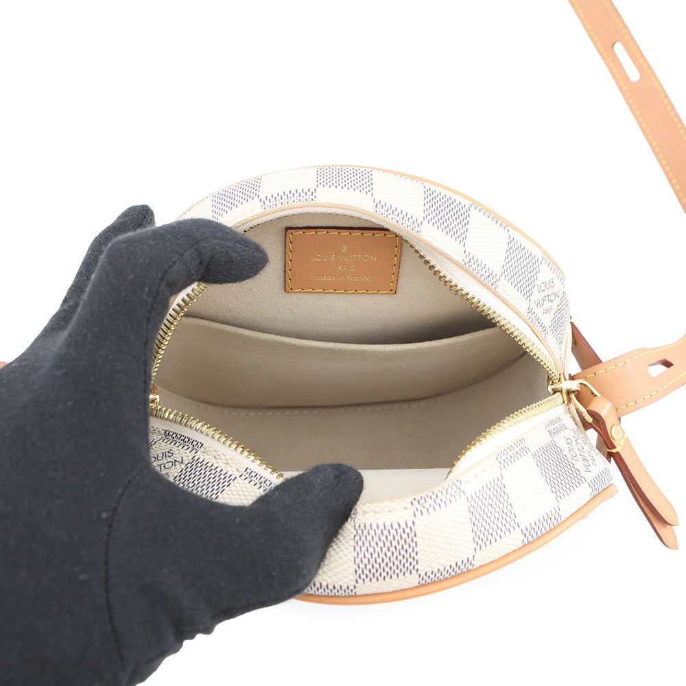 LOUIS VUITTON Boite Chapeau Souple BeigeN40333 Damier Azur Size PM