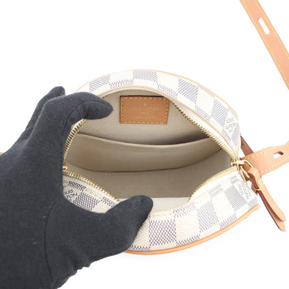 LOUIS VUITTON Boite Chapeau Souple BeigeN40333 Damier Azur Size PM