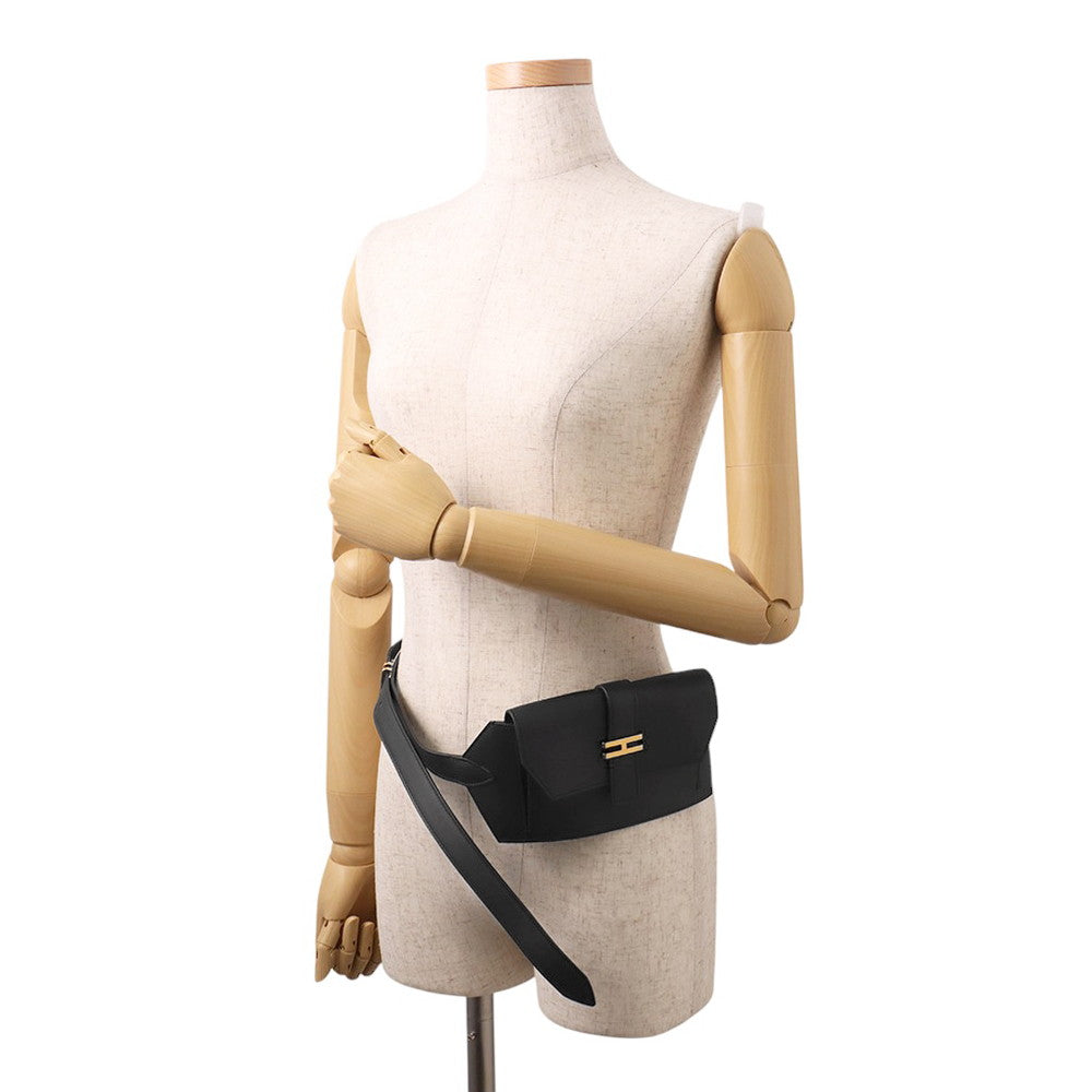 HERMES elan pocket Black Swift Leather